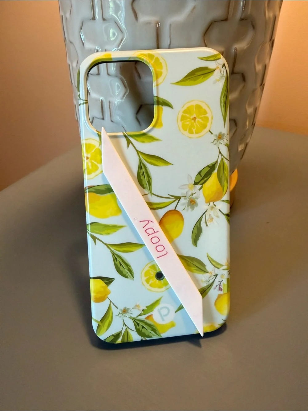 Loopy Case Lemon Print Phone Case in White and Yellow